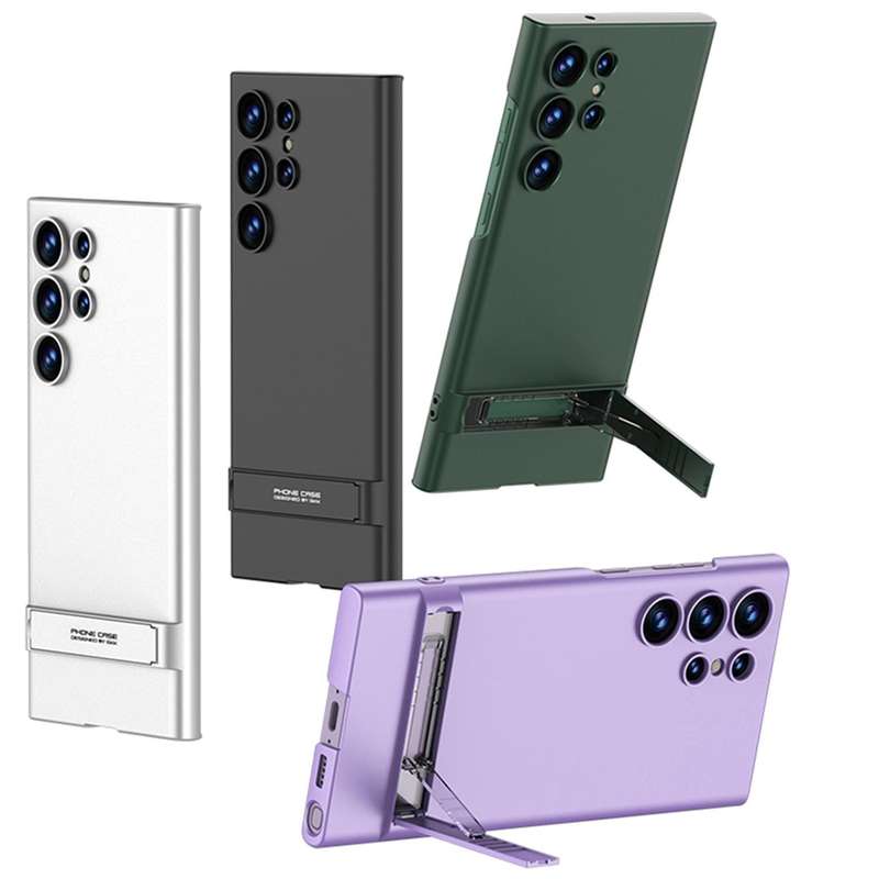For Samsung Galaxy S23 Ultra 5G GKK Triumph Ultra Thin Full Coverage Phone Case with Stand(Green)