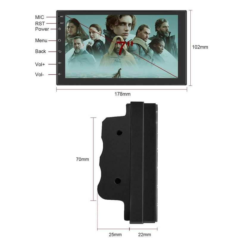 A2797 7 Inch Android WiFi 2+32G Central Control Large Screen Universal Car Navigation Reversing V...