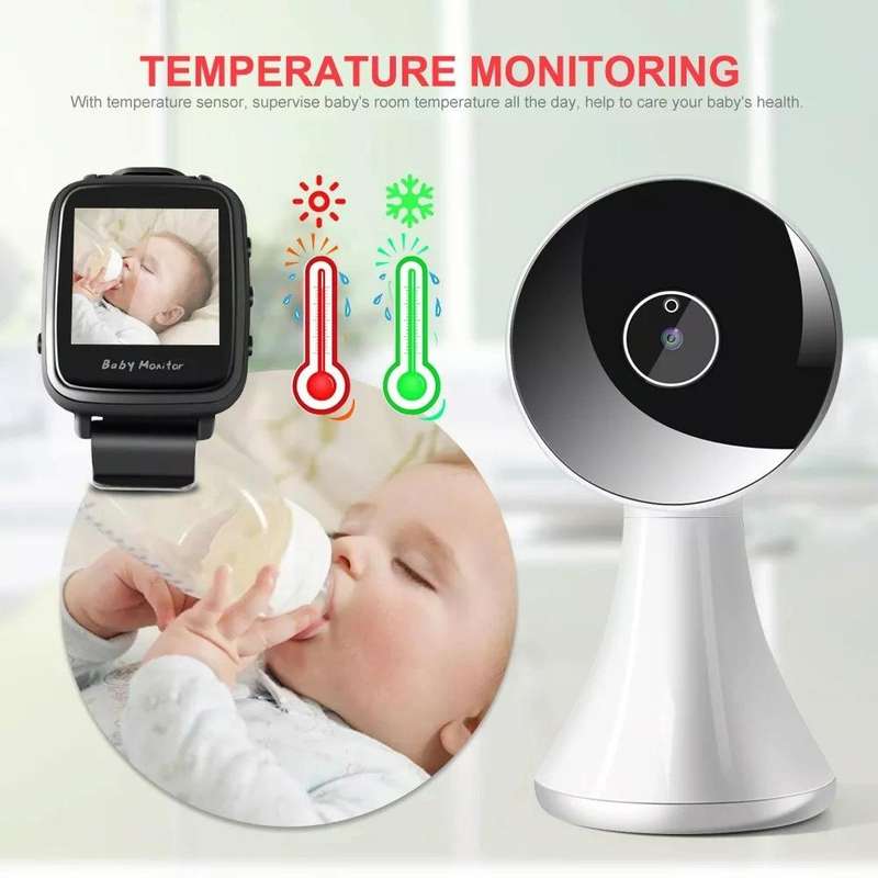 VB606 Smart Watch Style Baby Monitor Portable 2.4Ghz Wireless Video Baby Cry Alarm Mic Camera(EU ...