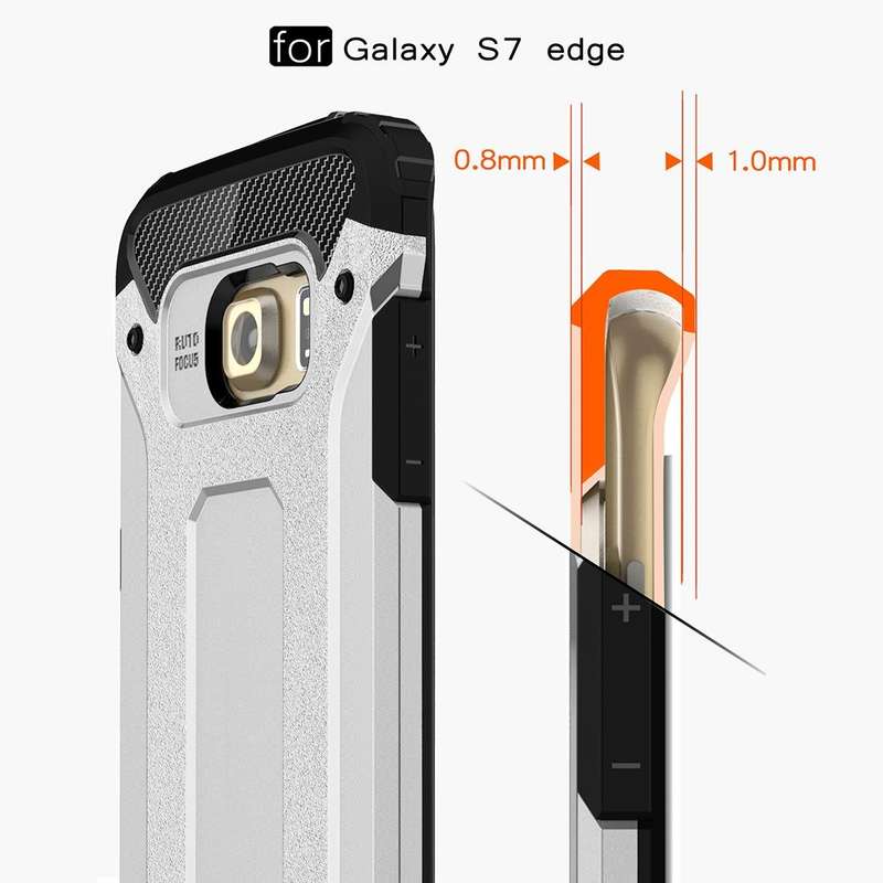 For Galaxy S7 Edge / G935 Tough Armor TPU + PC Combination Case (Silver)
