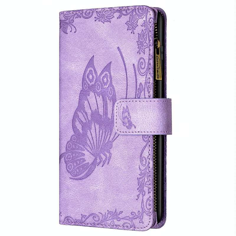 For iPhone 8 Plus / 7 Plus Flying Butterfly Embossing Pattern Zipper Horizontal Flip Leather Case...
