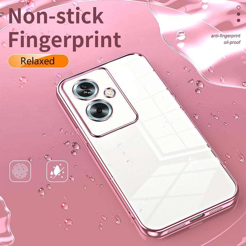 For OPPO A79 5G / A2 Transparent Plating Fine Hole Phone Case(Purple)