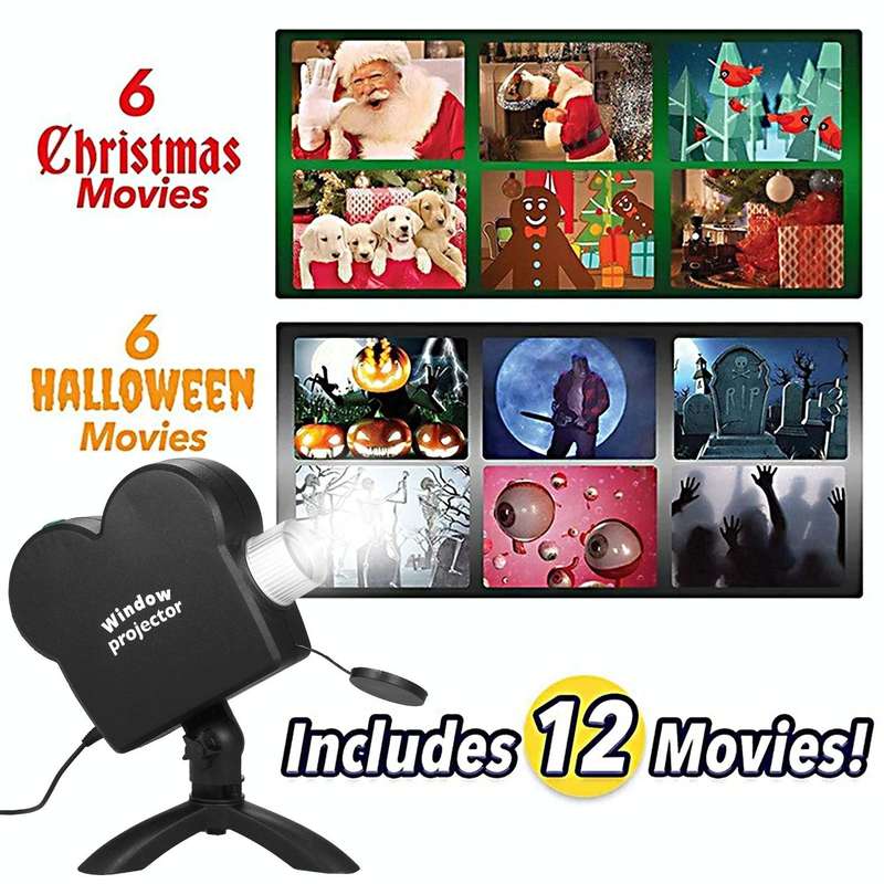 Christmas Halloween Laser Projector Mini Window Home Theater Projector, Plug Type:US Plug