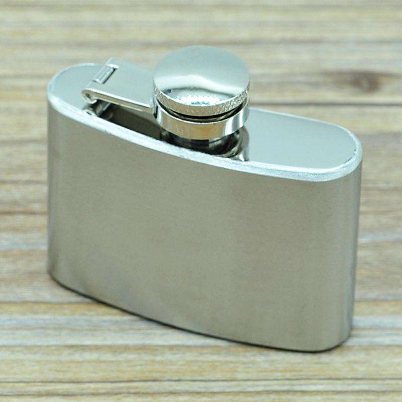 58ml(2oz) Stainless Steel Pocket Flagon Outdoor Sports Flat ultralight Liquor Flask Camping Porta...