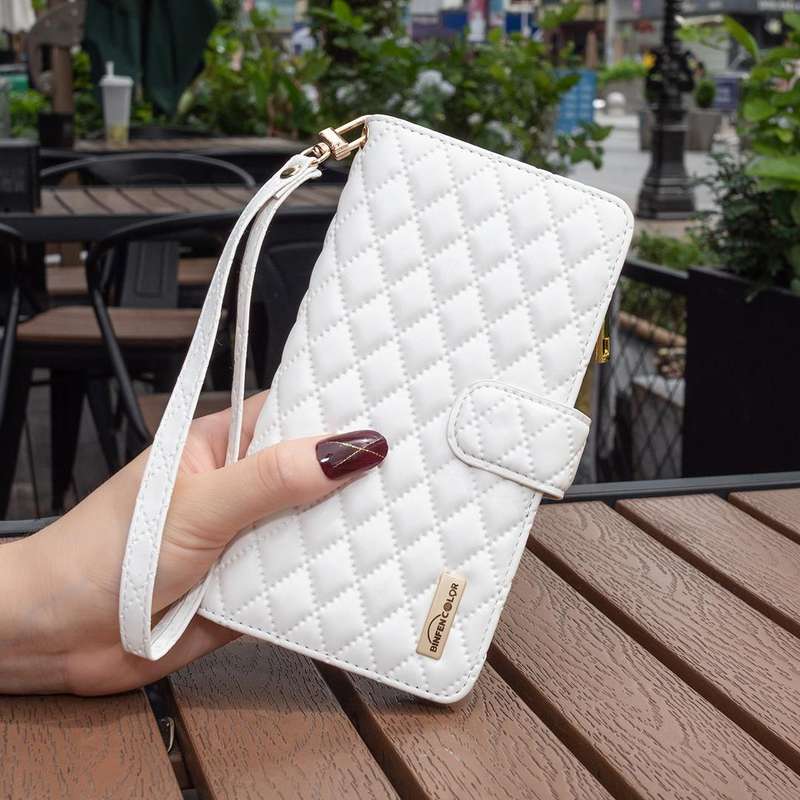For Samsung Galaxy S22 Ultra 5G Diamond Lattice Zipper Wallet Leather Flip Phone Case(White)