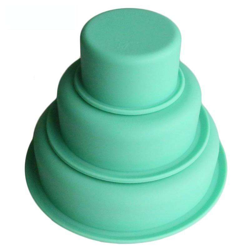 Three-Layer Round Cake Mold Silicone Baking Mold Pizza Cake Base