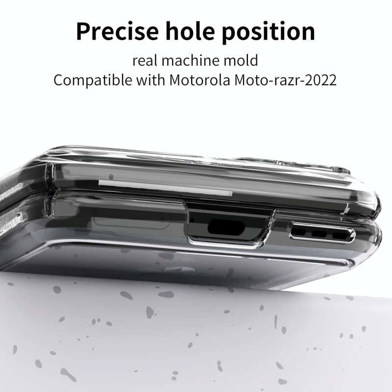 For Motorola Moto Razr 2022 Skin Feel Macaron Three-piece Set Hinge Phone Case(Transparent)
