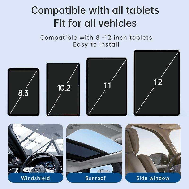 UBA-P1LB Car Flexible Tablet Suction Cup Clamp Holder with Extension Rod & Remote Control