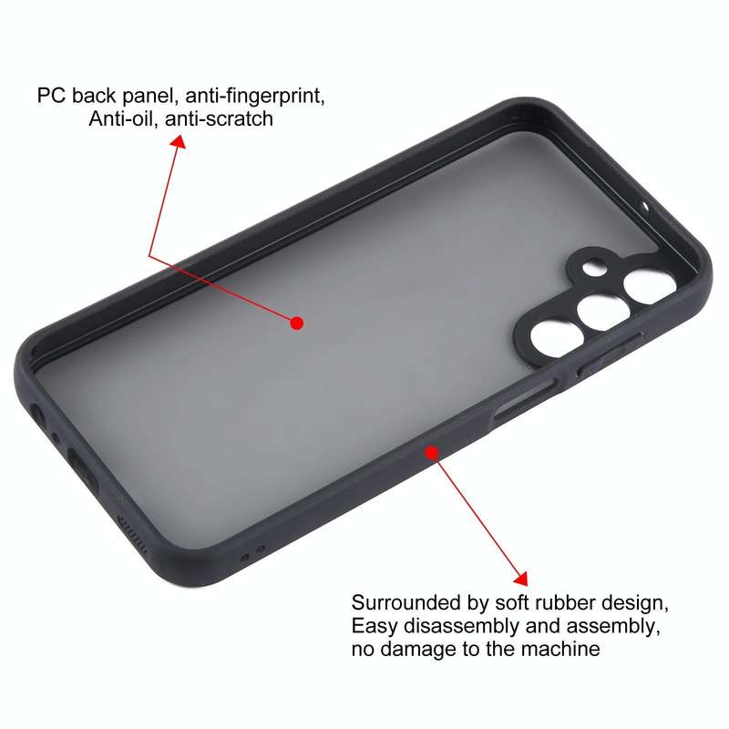 For Samsung Galaxy A15 Fine Pore Matte Black TPU + PC Phone Case
