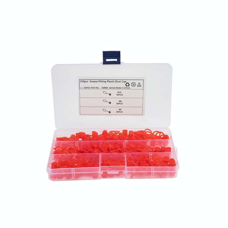 150 PCS M6 / M8 / M10 Polyethylene Plastic Dust Cover Cap Assortment Kits for Oil Grease Zerk Fit...