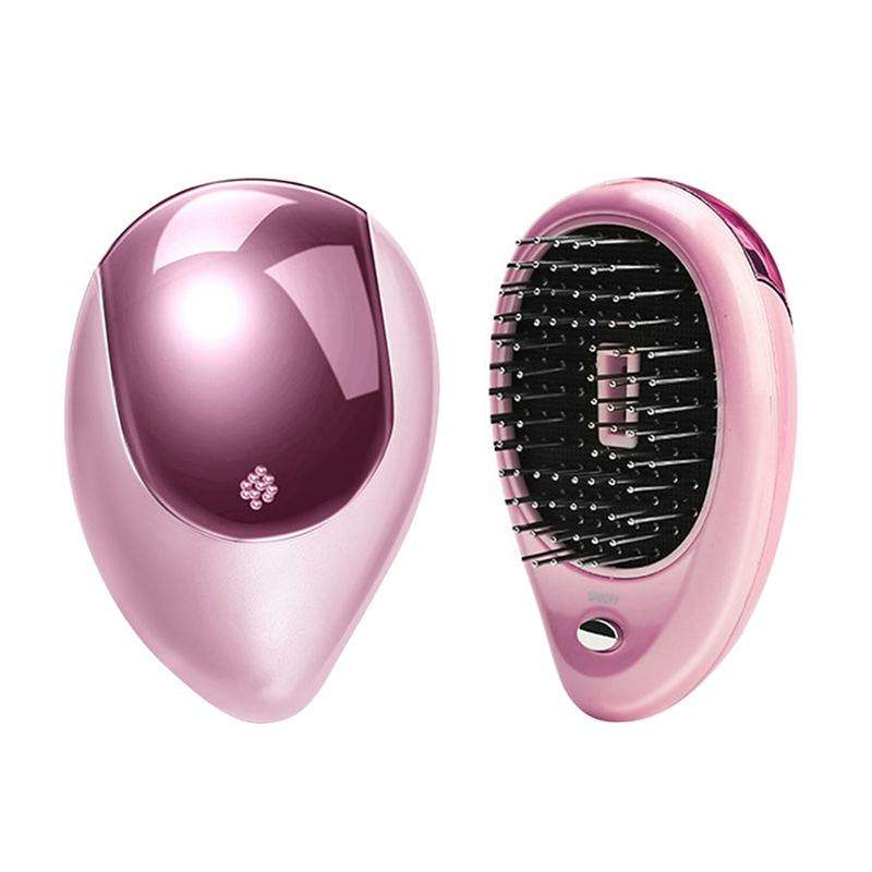 Portable Electric Hair Ionic Brush Hair Straightener Brush Negative Ion Comb Anti-static Massage ...