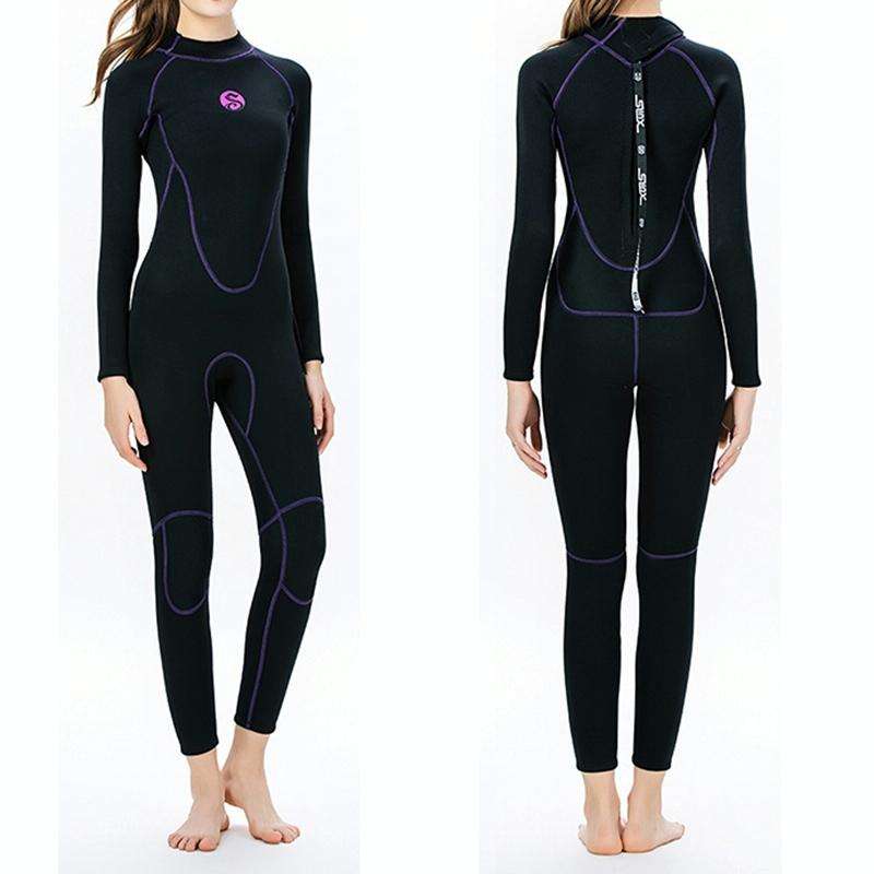 SLINX 1714 3mm Neoprene Super Elastic Warm Long-sleeved Full Body One-piece Wetsuit for Women, Si...