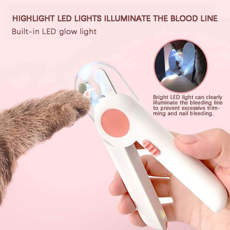 Pet Cat and Dog LED Light Nail Clippers (Blue)