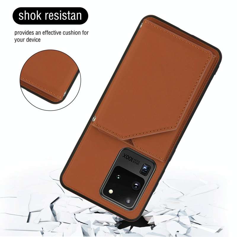 For Samsung Galaxy S20 Ultra Skin Feel PU + TPU + PC Back Cover Shockproof Case with Card Slots &...