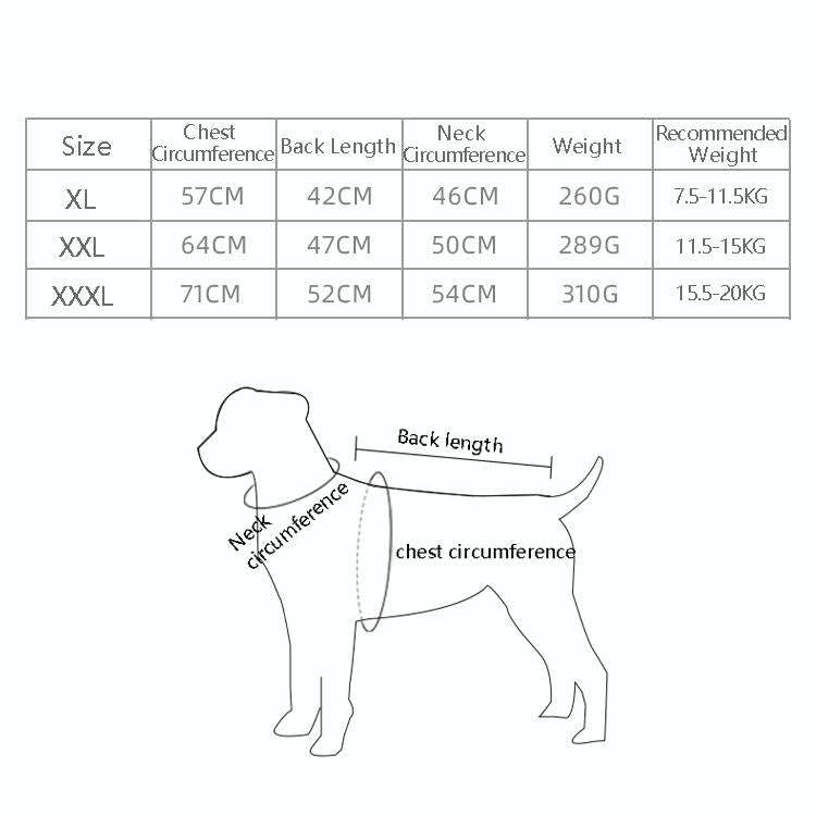 BL-683 Keep Warm Reflective Dog Clothes, Size: XXXL(Grapefruit Red)