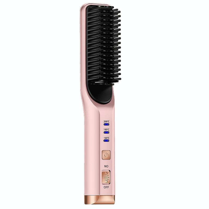 2 In 1 Curling And Straightening Dual-Use Mini Multi-Function Hair Straightener, Colour : Pink