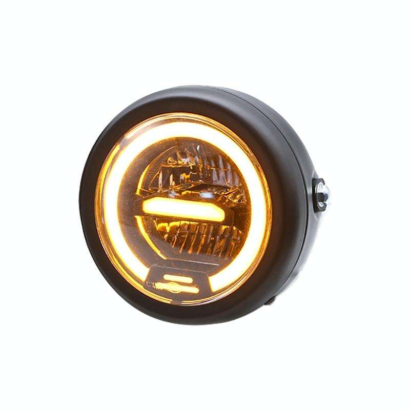 Motorcycle 5.75 inch Harley Headlight Retro Lamp LED Light Modification Accessories (Yellow)