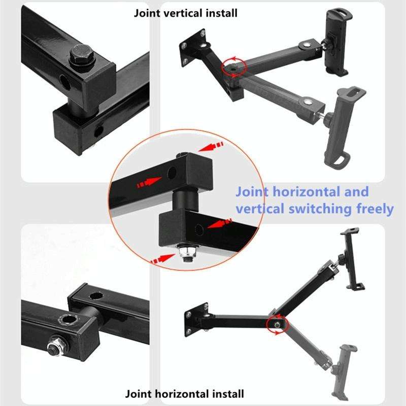 Wall Mount Tablet Cell Phone Stand Long Arm Stretchable Holder for 4-13 Inch Devices(3 Sections)