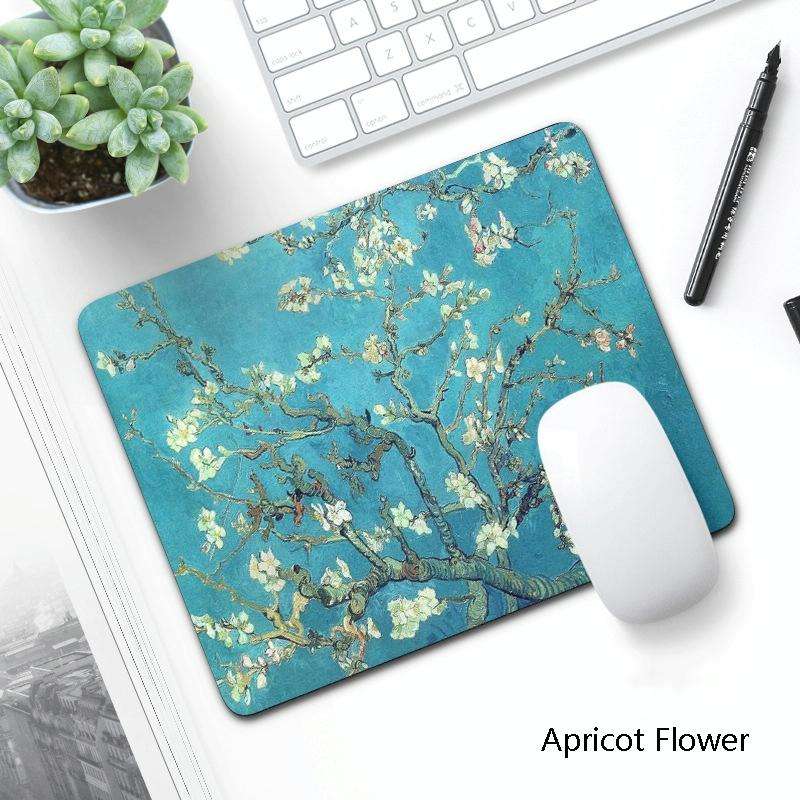 6 PCS Non-Slip Mouse Pad Thick Rubber Mouse Pad, Size: 21 X 26cm(Apricot Flower)