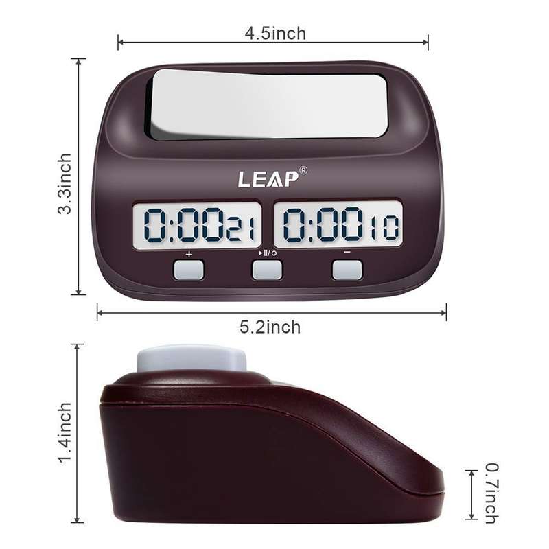 LEAP PQ9907S Chess Clock International Chess Go Clock(Wine Red)