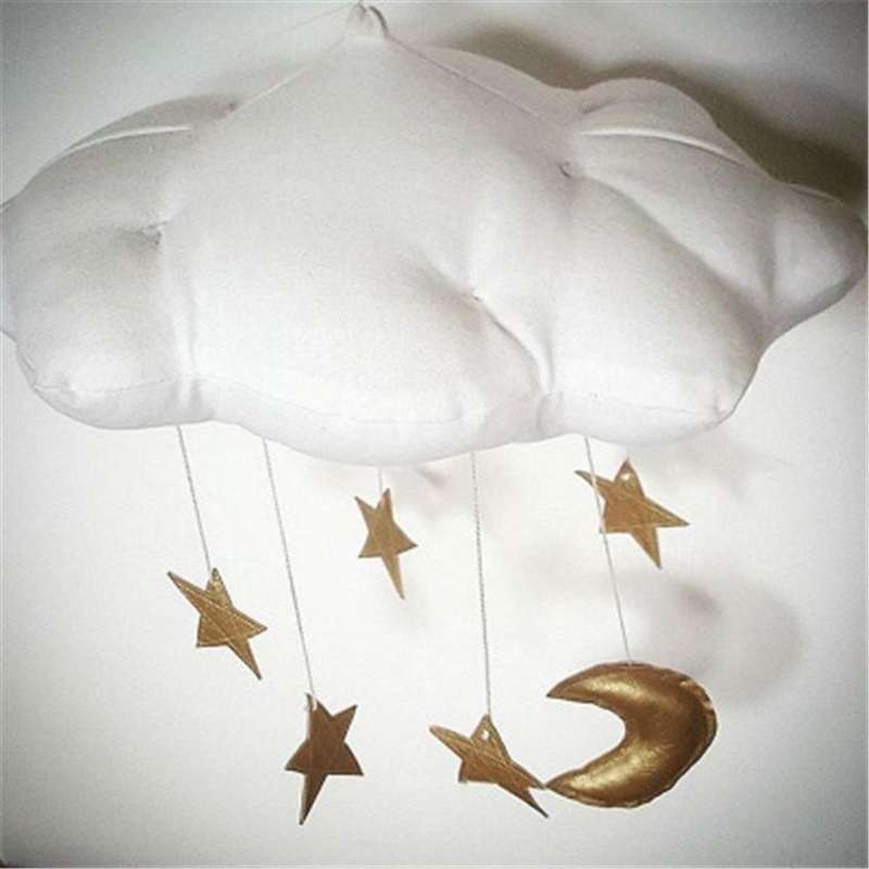 Baby Nursery Ceiling Mobile Party Decoration Clouds Moon Stars Hanging Decorations Kids Room Deco...