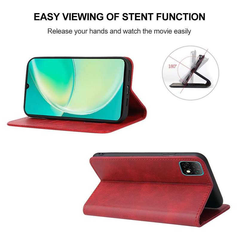 For Huawei Nova Y60 Magnetic Closure Leather Phone Case(Red)