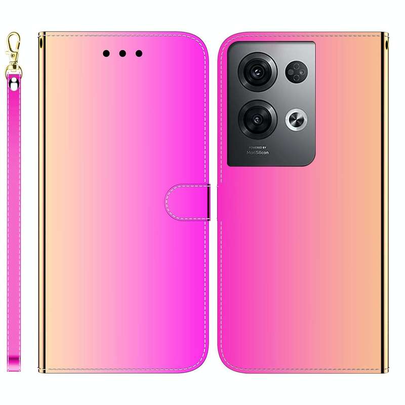 For OPPO Reno8 Pro Imitated Mirror Surface Flip Leather Phone Case(Gradient Color)