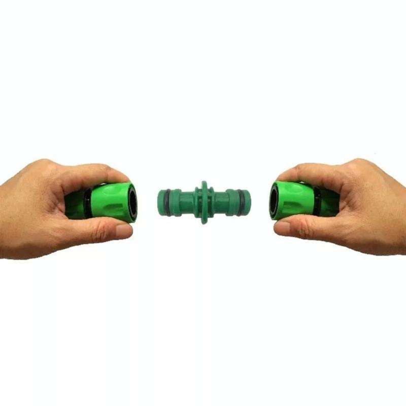 2 PCS 4 Point Two-way Pacifier Repair Extension Hose Quick Connector Plastic Garden Tool(Green)