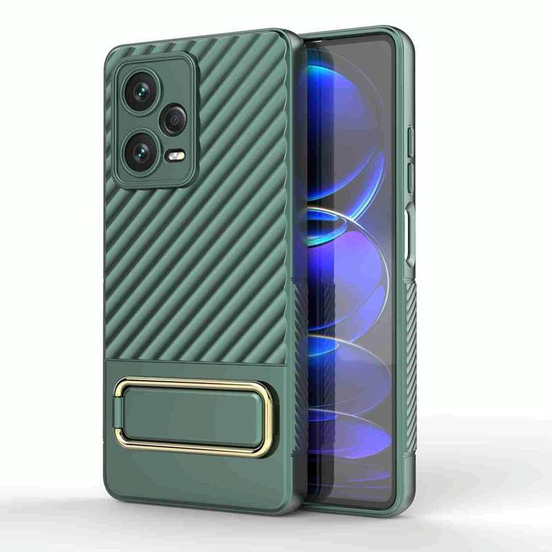 For Xiaomi Redmi Note 12 Pro+ 5G Global Wavy Textured Phone Case (Green)