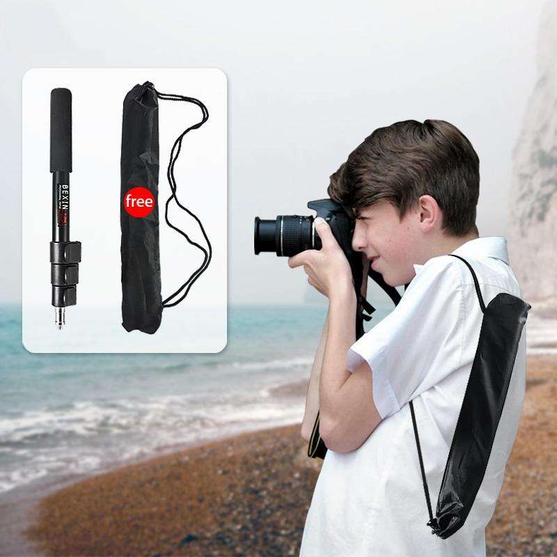 BEXIN P-264L Portable Outdoor Photography Camera Aluminum Alloy Hand-held Lamp Stand Monopod (Black)