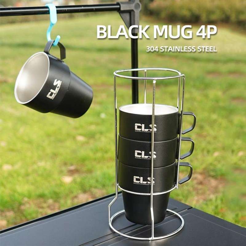 CLS 4 in 1 Outdoor 304 Stainless Steel Camping Cup(300ml)
