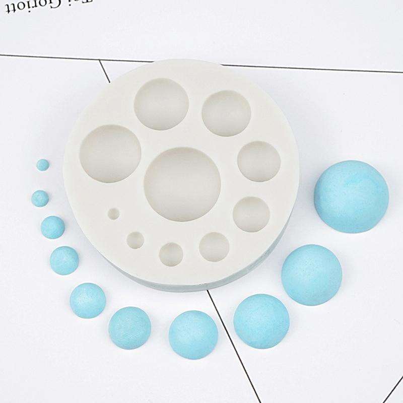 Round Silicone Fondant Cake Mold DIY Baking Decoration Chocolate Tool(Grey)