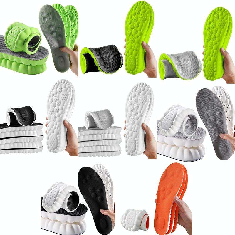 4D Latex High Elastic Shock-absorbing Antibacterial and Deodorant Insole, Random Color Delivery(3...