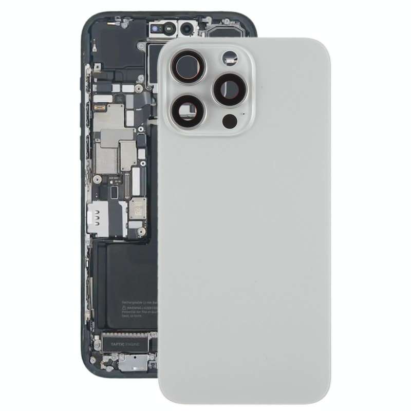 For iPhone 15 Pro Max Battery Back Cover with Camera Lens Cover + MagSafe Magnet(Titanium)