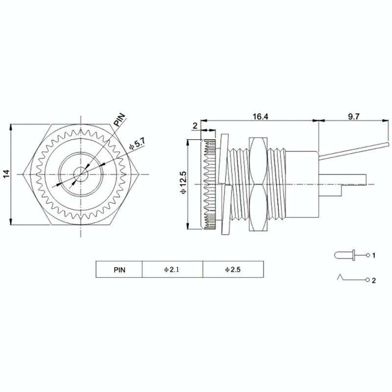 10 PCS DC099 5.5x2.5 Power Jack Socket Female Panel Mount Connector(5.5x2.5)