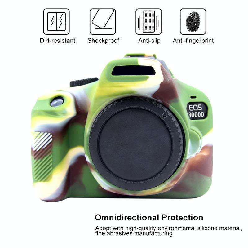 PULUZ Soft Silicone Protective Case for Canon EOS 3000D / 4000D(Camouflage)