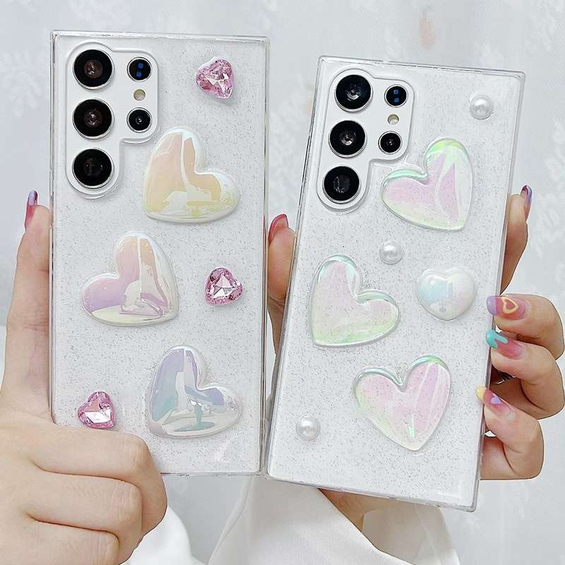 For Samsung Galaxy A13 4G Love Epoxy TPU Protective Case(Pink)