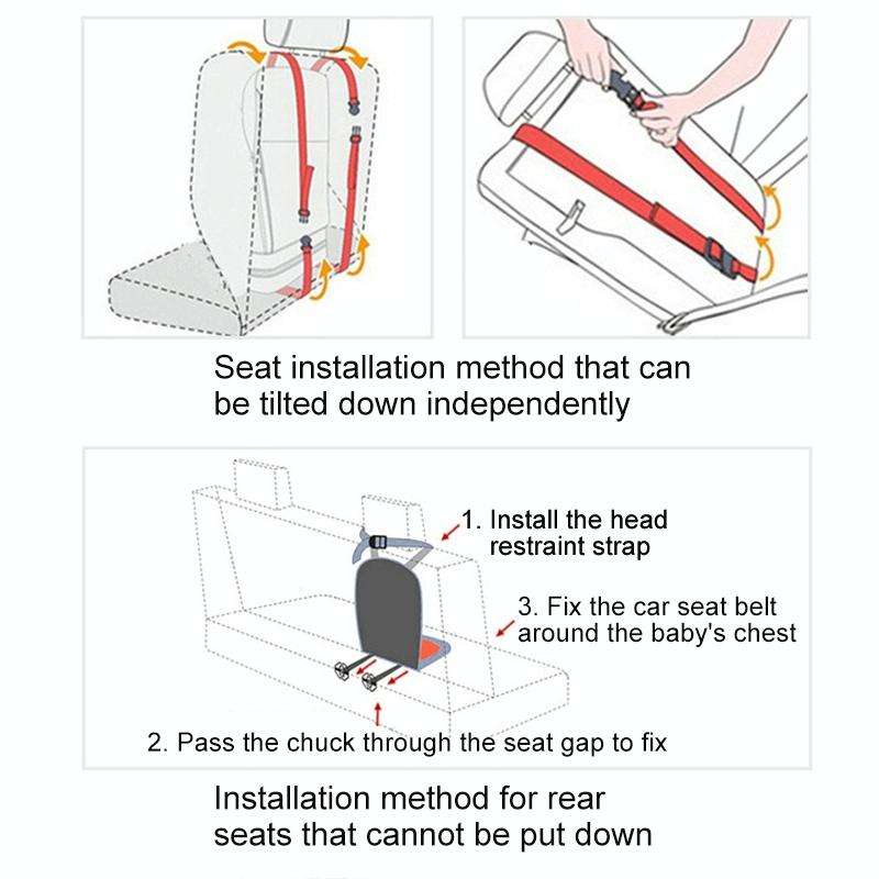 Car Portable Children Safety Seat, Size:50 x 33 x 21cm (For 0-5 Years Old)(Beige + Grey)