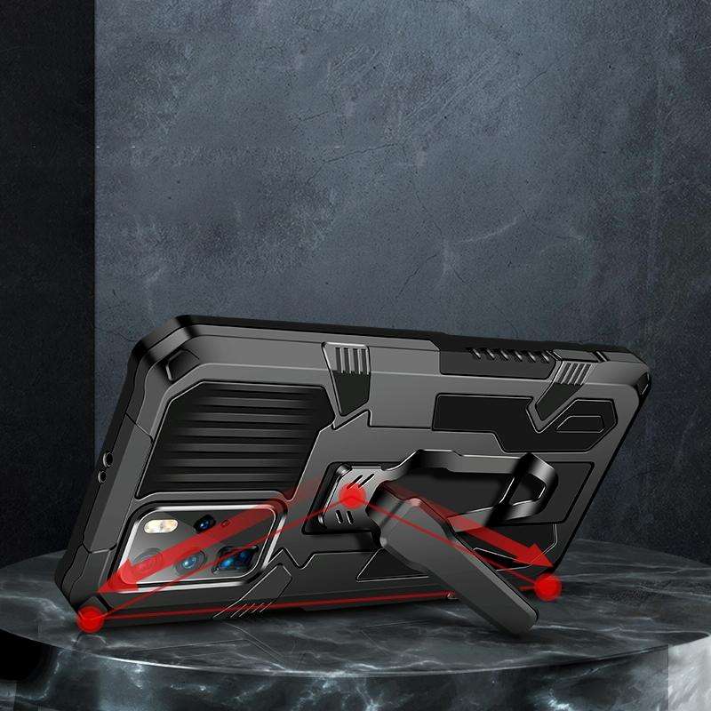For Huawei Nova 5T Machine Armor Warrior Shockproof PC + TPU Protective Case(Black)