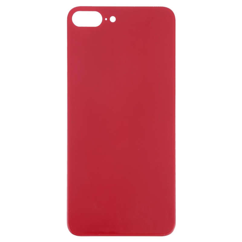 Easy Replacement Big Camera Hole Glass Back Battery Cover with Adhesive for iPhone 8 Plus(Red)