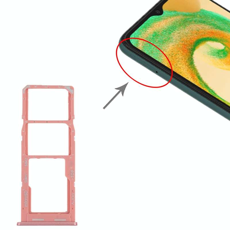 For Samsung Galaxy A04s SM-A047F Original SIM Card Tray + SIM Card Tray + Micro SD Card Tray (Pink)