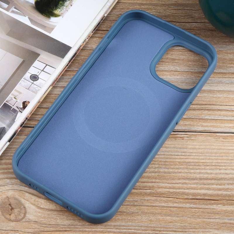 For iPhone 12 MagSafe Liquid Silicone Phone Case(Blue)