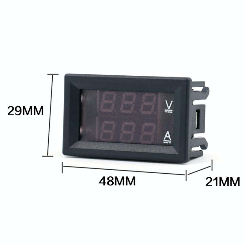 Dual-Display Voltage Current Meter Digital DC Voltage Meter, Specification: 10A (Red Blue)