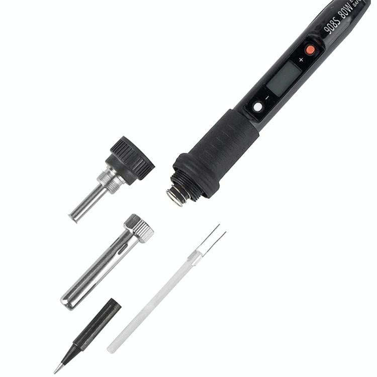 908S 80W LCD Thermostat Soldering Iron Constant Temperature Soldering Iron, Plug Type:EU Plug(Black)