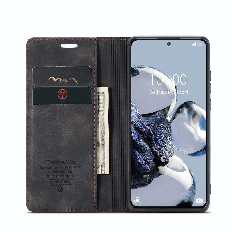 For Xiaomi 12T / 12T Pro CaseMe 013 Multifunctional Horizontal Flip Leather Phone Case(Black)