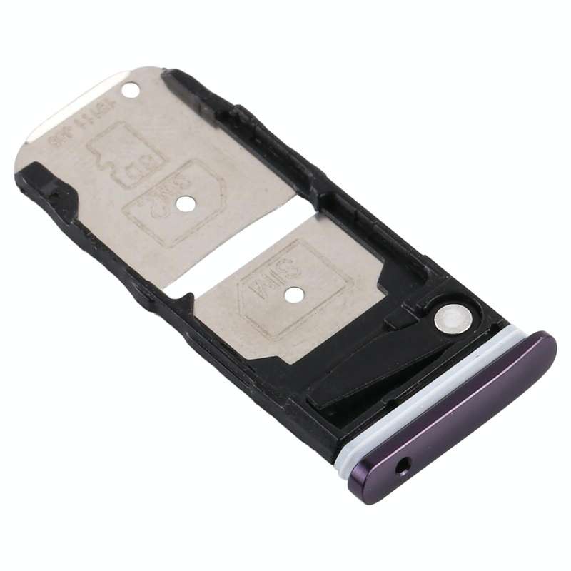SIM Card Tray + SIM Card Tray / Micro SD Card Tray for Motorola One Zoom (Purple)