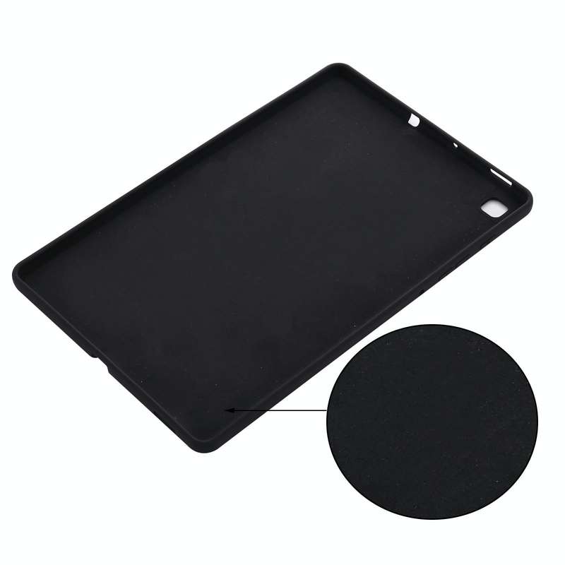 For Samsung Galaxy Tab S6 Lite Solid Color Liquid Silicone Shockpoof Tablet Case(Black)
