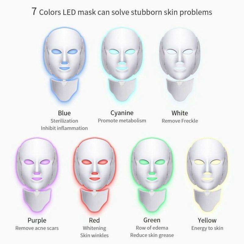 7 Color LED Facial Mask Photon Mask Skin Rejuvenation Face Beauty Machine, AU Plug