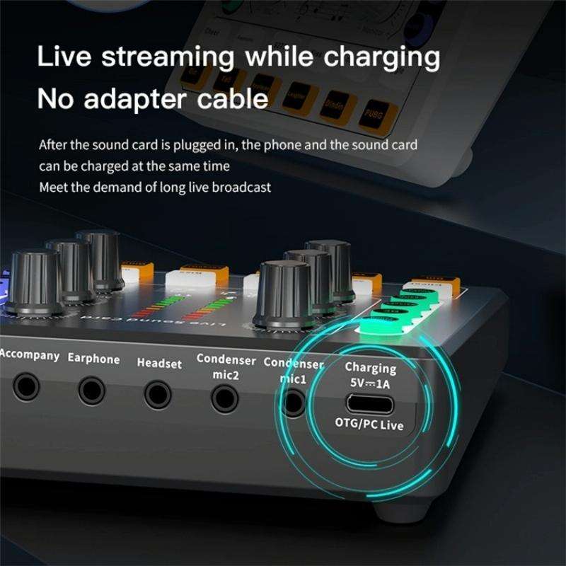 BM800 Live Sound Card with Condenser Microphone Kit(White)