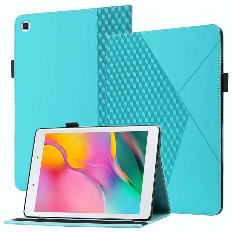 For Samsung Tab A 8.0 2019 T290/T295/T297 Rhombus Skin Feel Horizontal Flip Tablet Leather Case w...